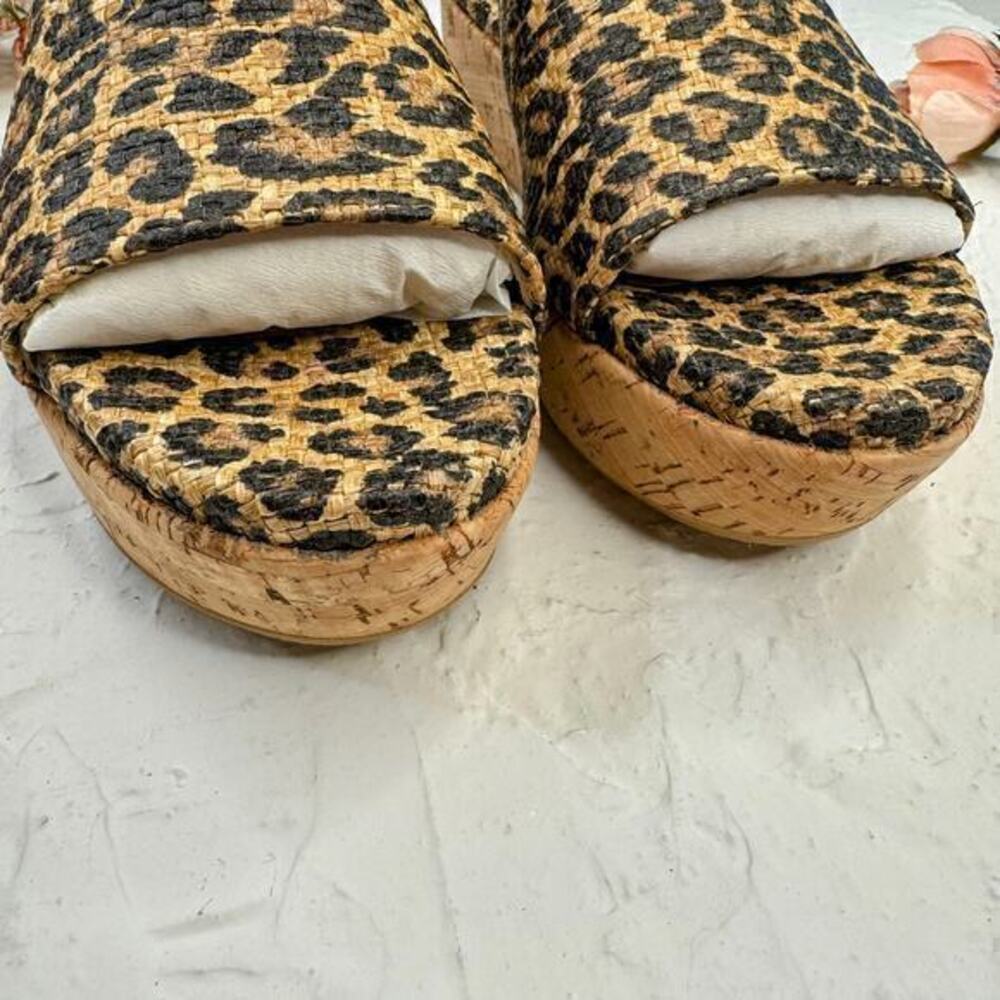 NEW Stuart Weitzman Flatout Leopard-Print Wedge Slide Size 6.5 - Picture 3 of 11
